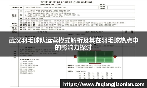 武汉羽毛球队运营模式解析及其在羽毛球热点中的影响力探讨